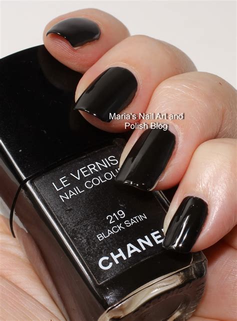 chanel le vernis nail colour 219 black satin|Chanel nail color chart.